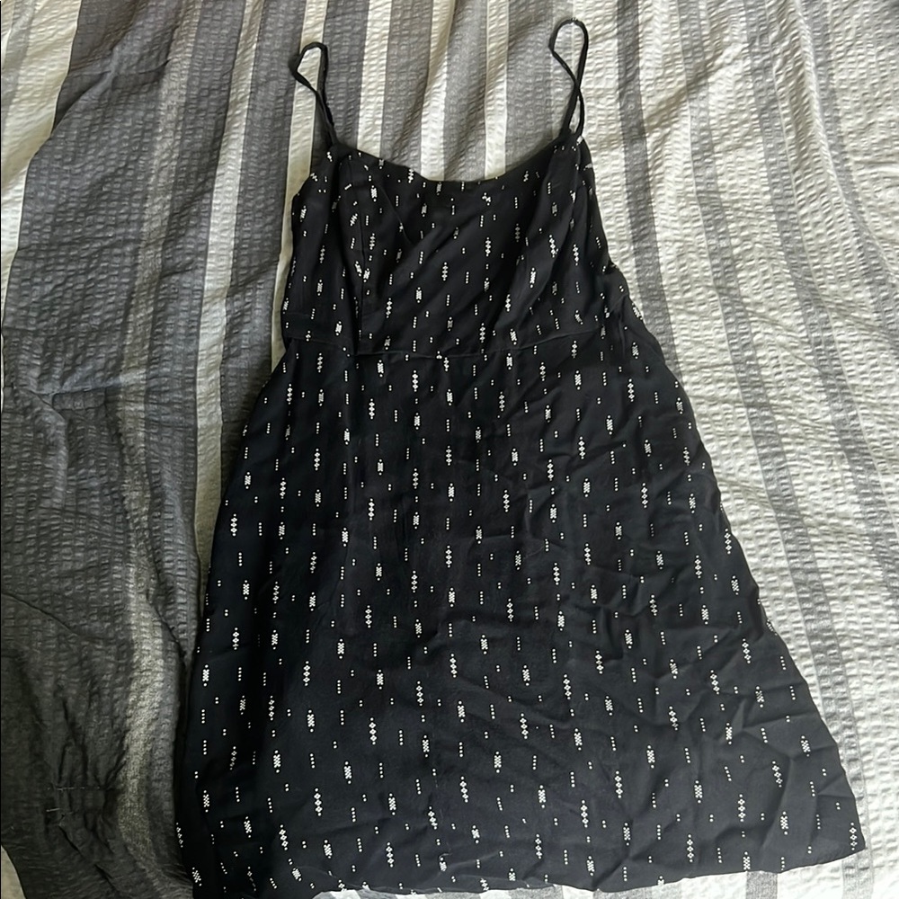 Black Spaghetti Strap Dress with White Dots